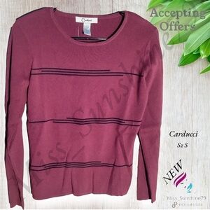 Carducci NEW - Sz S - nylon rayon blend sweater - great line design in front
